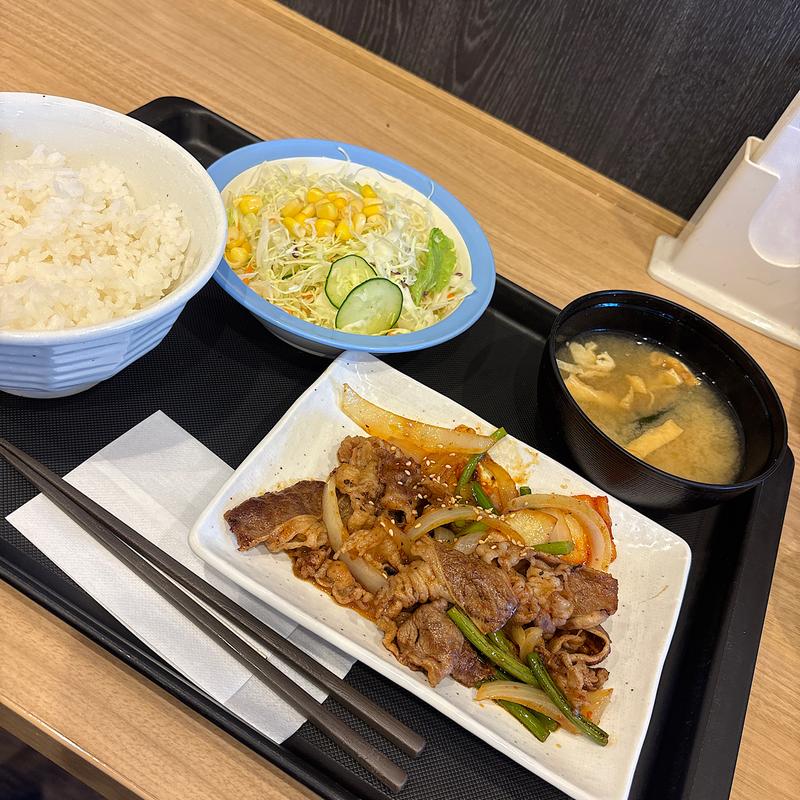 牛焼肉ピリ辛炒め定食（ライス並）(松屋 渋谷清水橋店 )