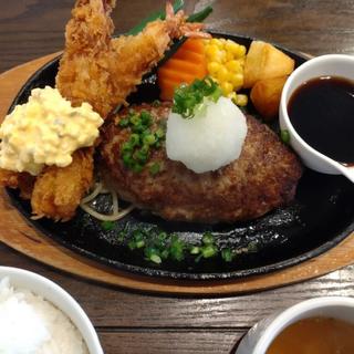ハンバーグ&エビフライ2尾(タカサキハンバーグ)