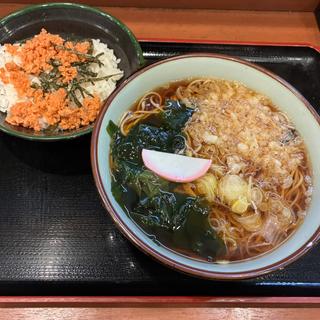日替定食（たぬきそば+鮭ごはん）