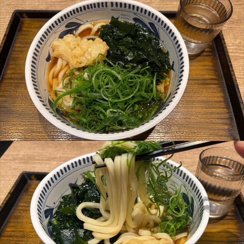 九条ねぎ➕わかめ➕鮟鱇の天ぷら(しぶそば 青葉台店)