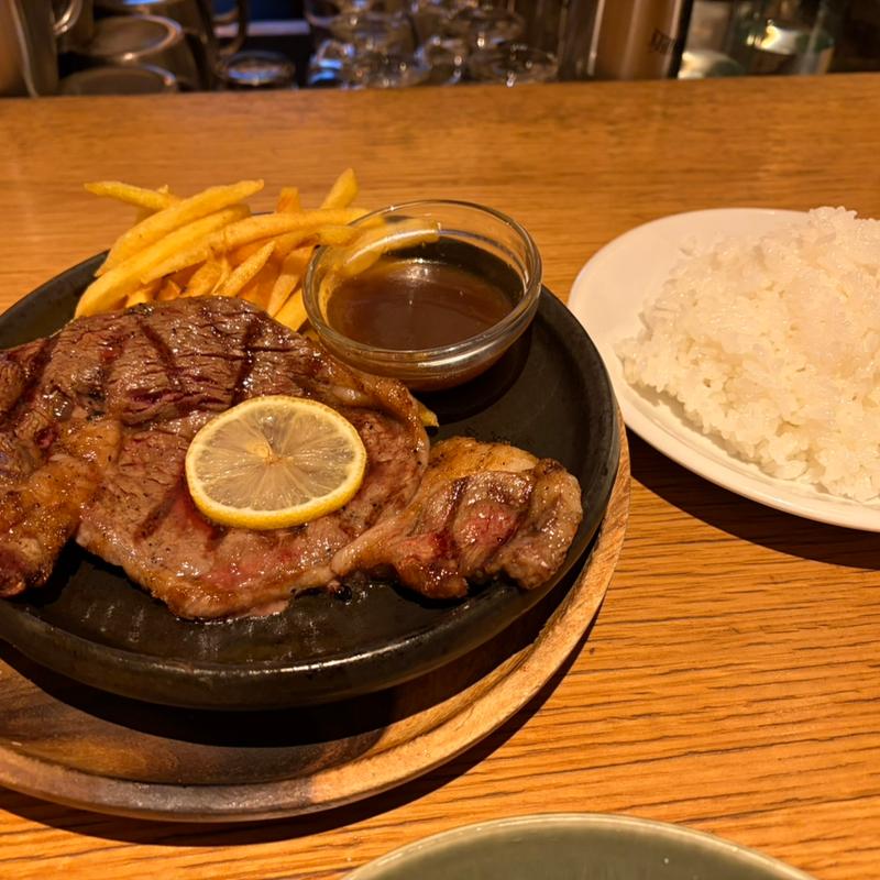 USリブアイロールステーキランチ RICEセット(THE PUBLIC RED AKASAKA)