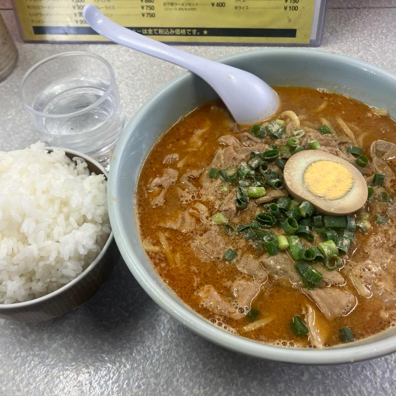モツ辛ラーメンライス大(麺屋☆めん吉)