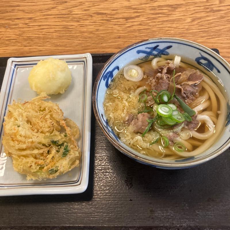 かき揚げ&半熟卵天(宮武讃岐うどん 成田空港第3ターミナル店)