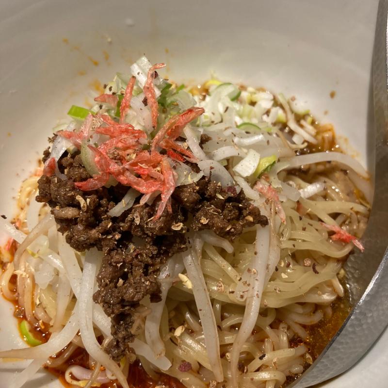 汁無し担々麺(炭火焼き鳥と鶏ガラらーめん　鳥鶏研究団)