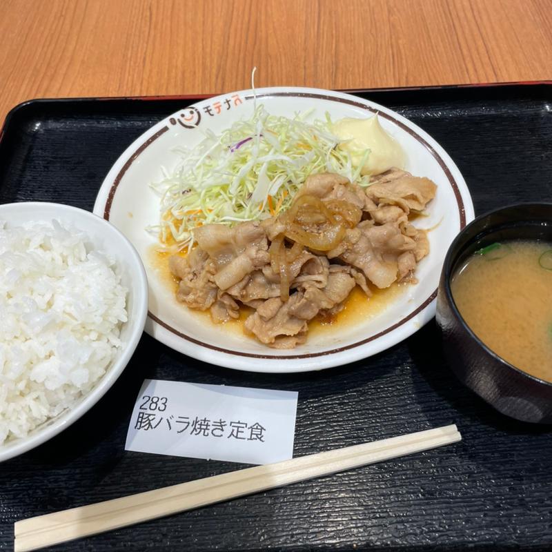 豚バラ焼き定食(草津PA(下り))