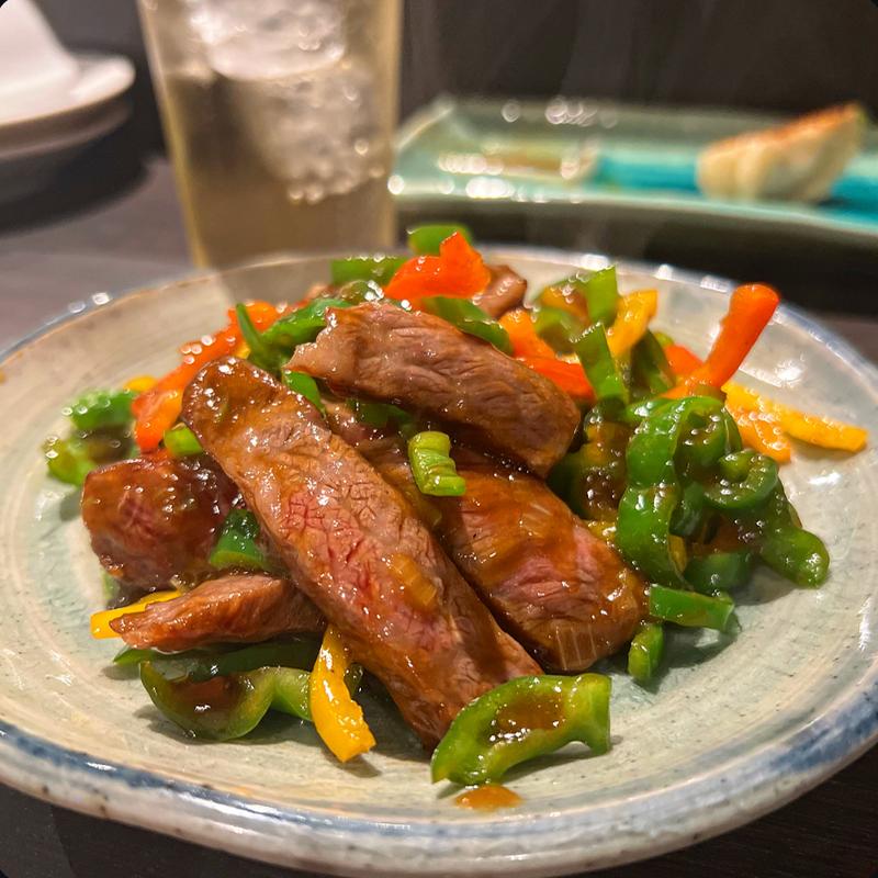 チンジャオ牛ロース(四川料理と酒 Yuan)