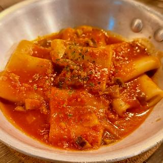 茄子とベーコンのパッケリ